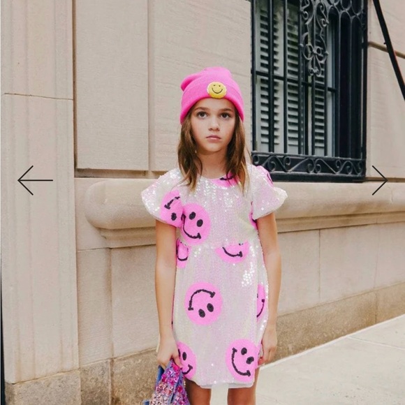 Lola And The Boys Other - Sequin Smiley Face Dress